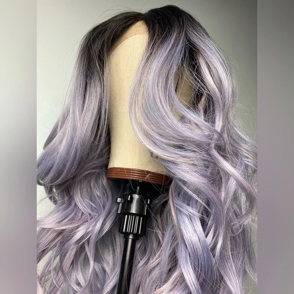 Ombre Light Gray Lace Wigs